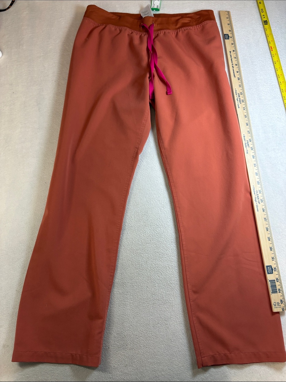 Figs Rust Orange Joggers with Pink Drawstring